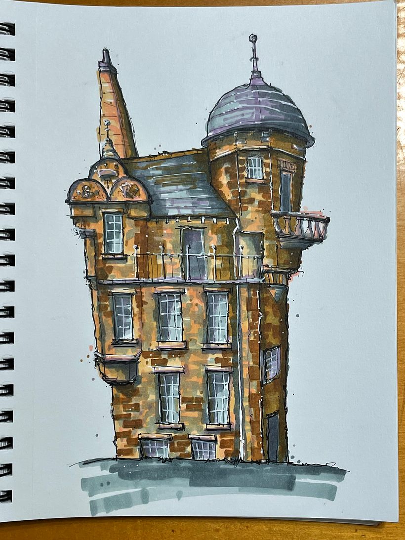 Felt I over-did this one and the colors are a bit monochromatic.  I'm going to use different colors with sketch #2