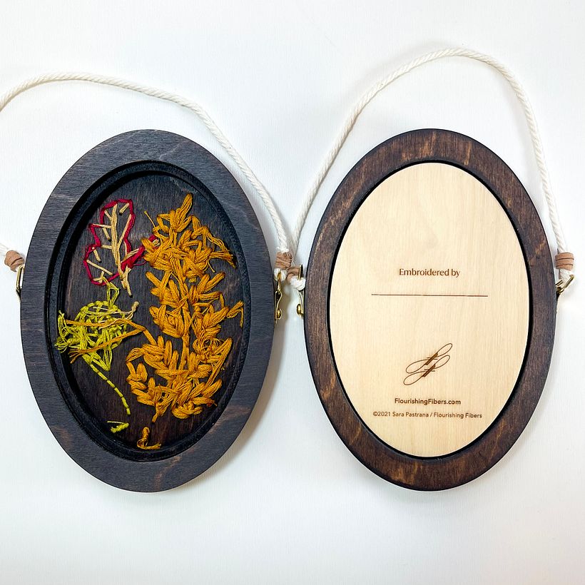 Each kit includes a backer board to protect the back of the embroidery.