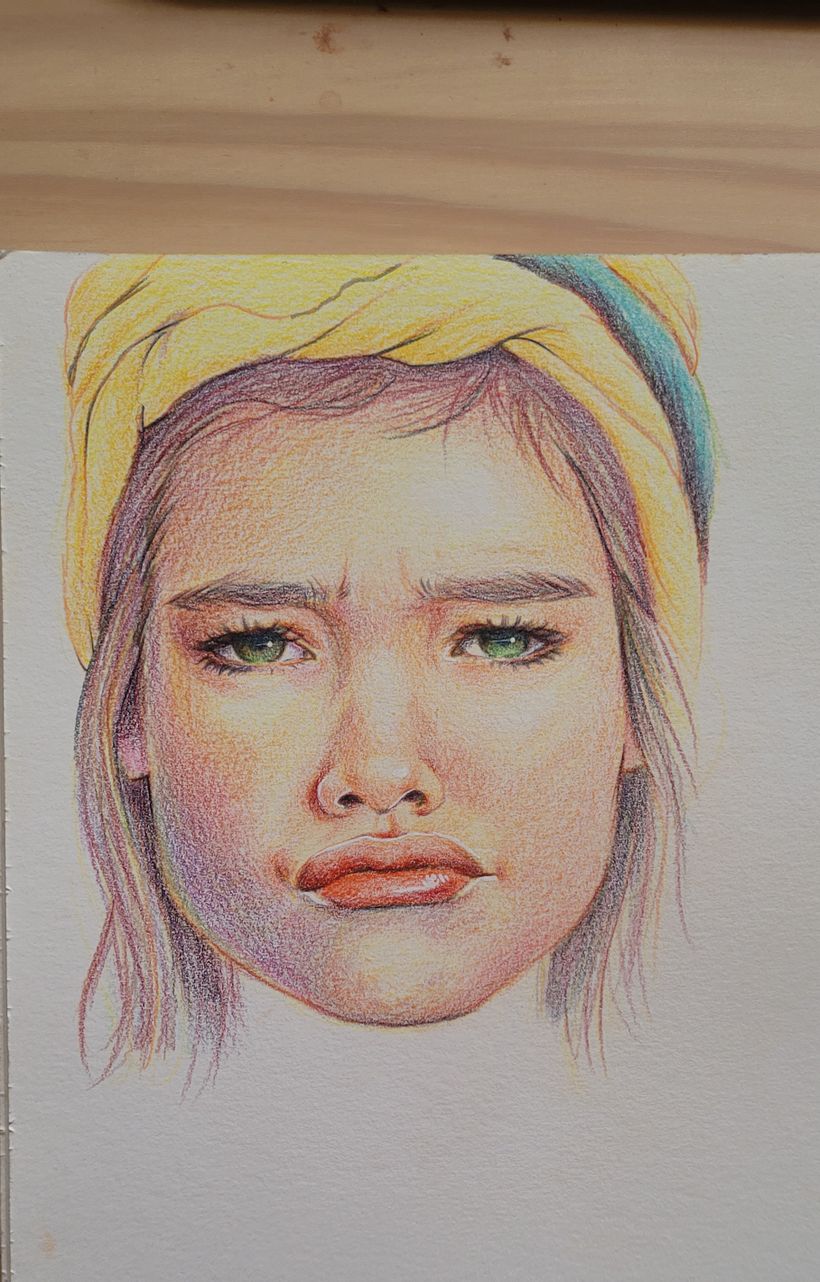 Retrato com lápis de cor - Traditionelle Illustration