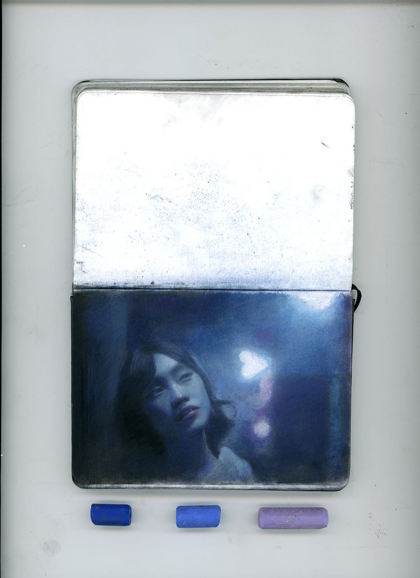 blue pastel study 2