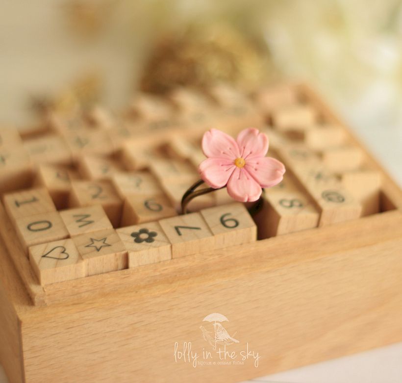 Anéis e Colares com Flores em Polymer Clay  3