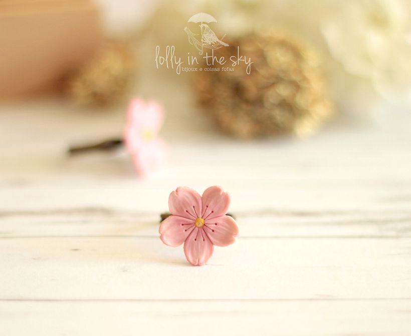 Anéis e Colares com Flores em Polymer Clay  4