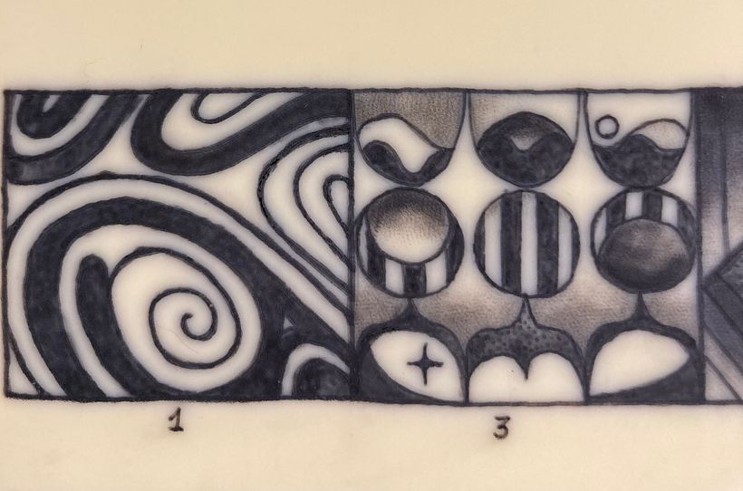 The first box I can see that the lines are blobby and filling uneven. Third box I felt more comfortable, lines getting better