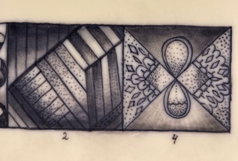 Second try is already much better than first. But fourth one I freehanded the design and tried to see what my hand creates. 