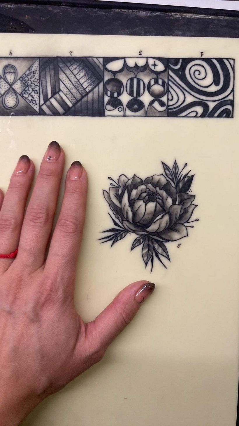 I saw that I was getting better so I wanted to recreate the peony tattoo on silicone.