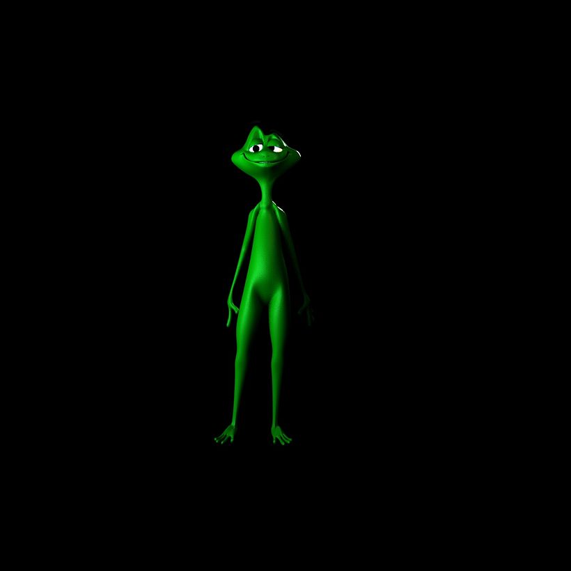 Camaleão - Meu projeto do curso: Rigging: articulação corporal de um personagem 3D 2