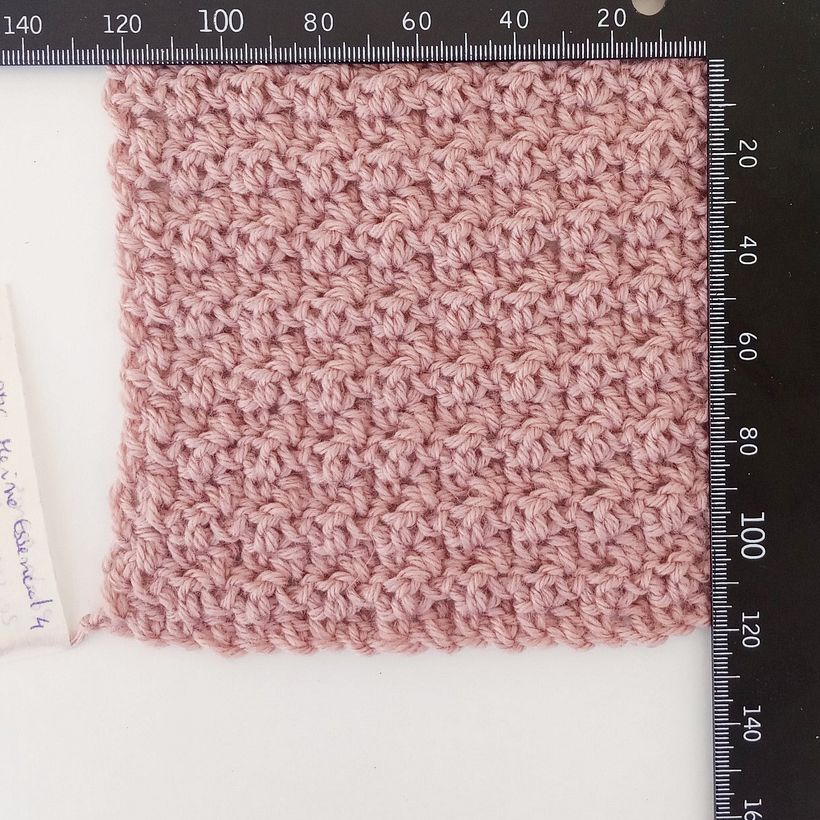 Amostra Ponto Arroz - Fio DMC Merino Essentiel 4 - Agulha 6mm