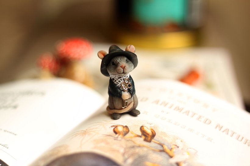 Rato Bruxinho - escultura em polymer clay (5 cm) 5