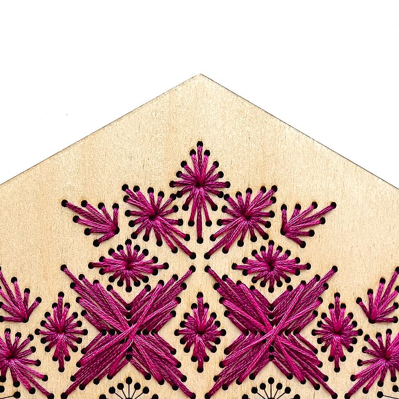 Hexagon Wood Embroidery Kit 7
