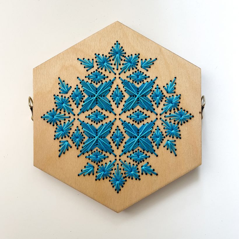 Hexagon Wood Embroidery Kit 6