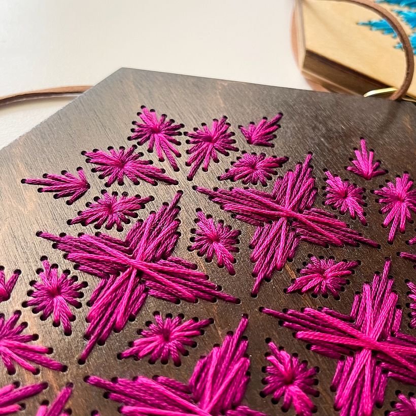 Hexagon Wood Embroidery Kit 4