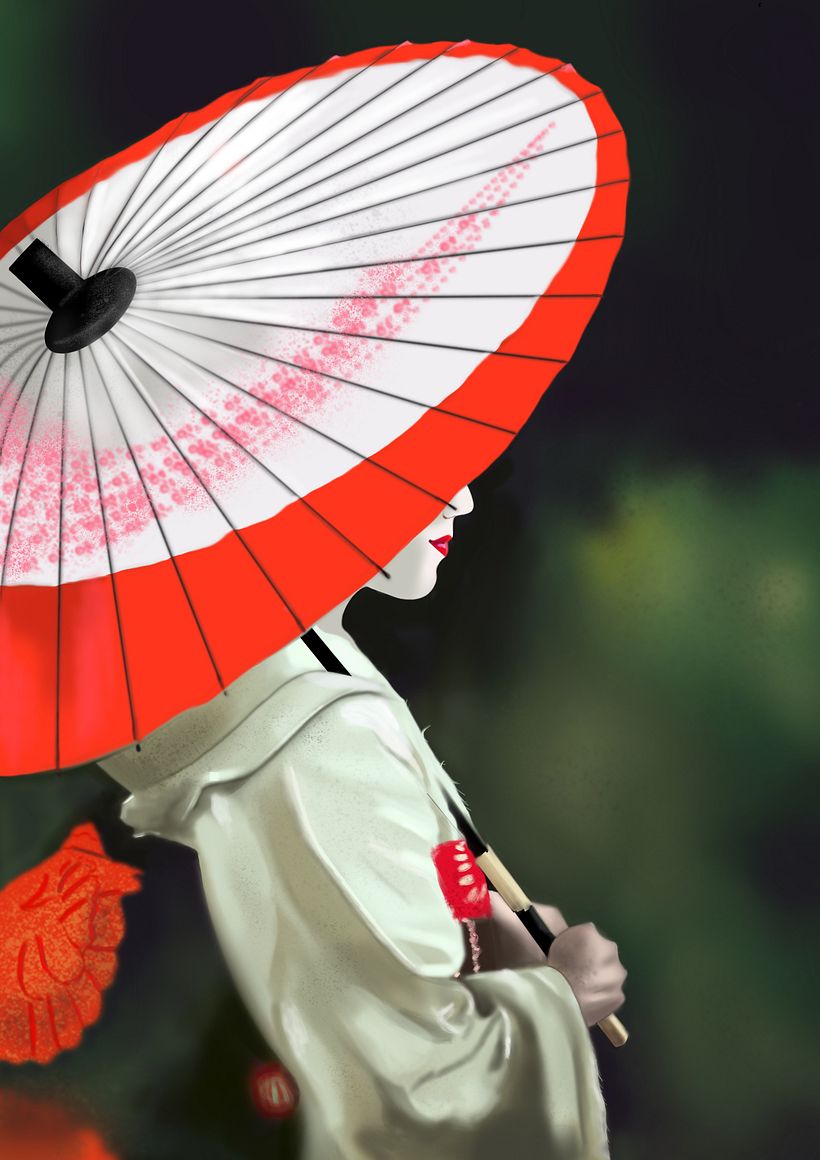 Geisha with umbrella  1