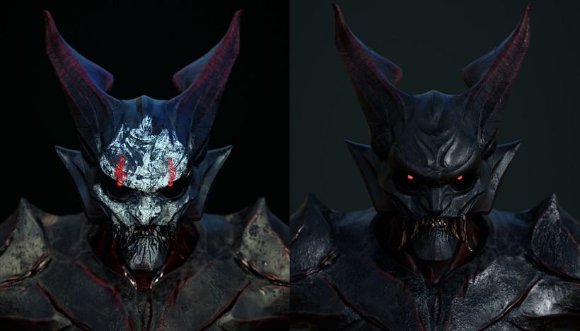 The Demons. Master and Soldiers. I've painted them differently to bring some visual hierarchy to the group