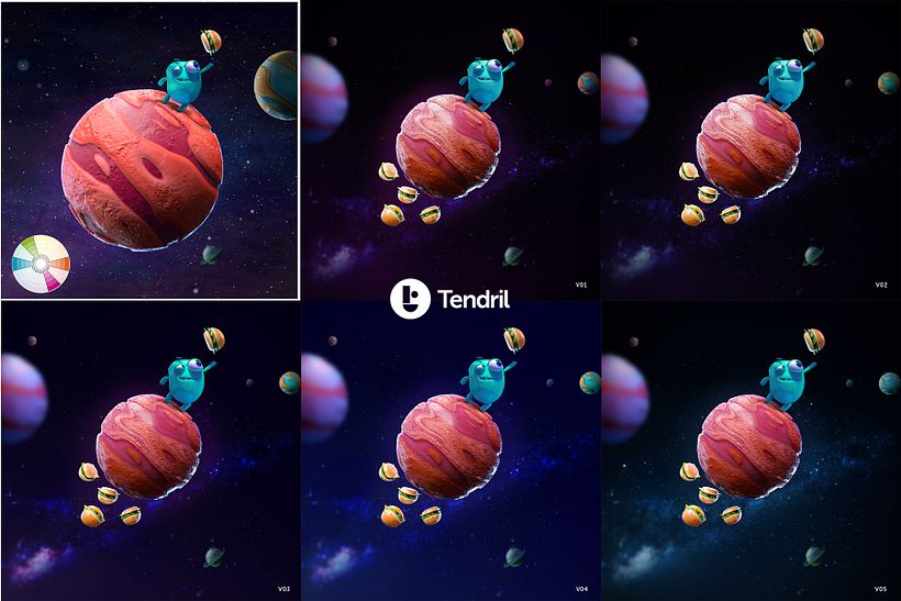 A bunch of tests i've made with Colours to find a sweet spot for planets