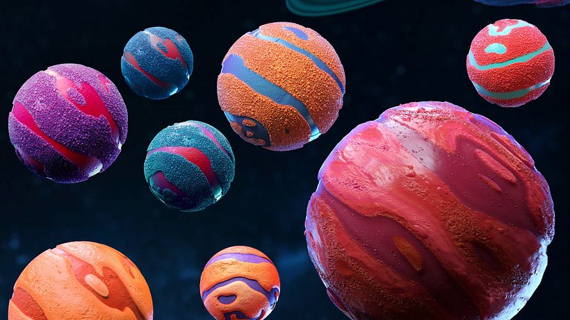 Some of the planet's variations i made procedurally using Substance Designer