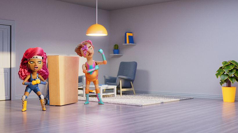 I was responsible for lighting and texturing that scene
