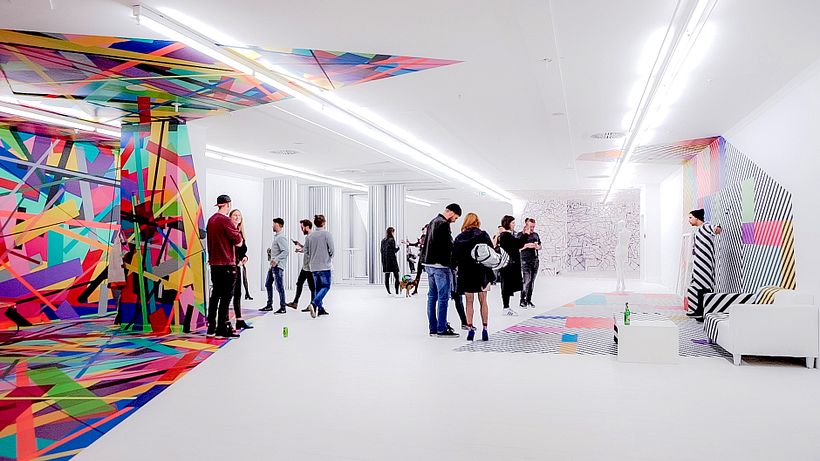 Installations by (ltr) Stephan Meißner, Stefan Busch, Nicolas Lawin (Foto by Laurenz Bostedt)