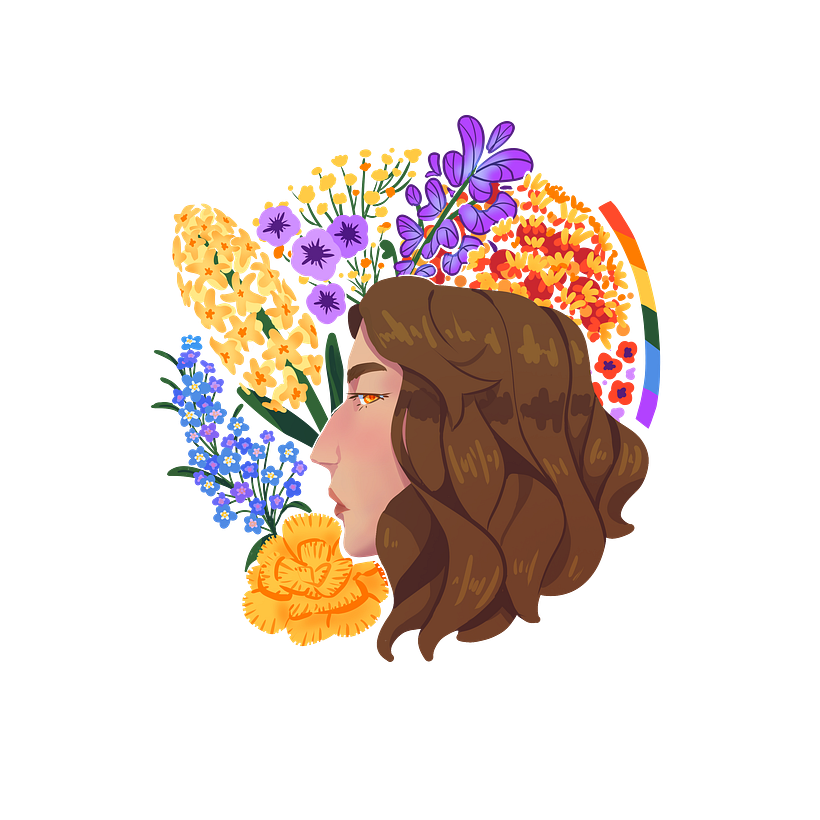 My project for course: Illustrated portraits with botanical elements 2