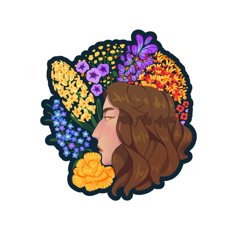 My project for course: Illustrated portraits with botanical elements 3