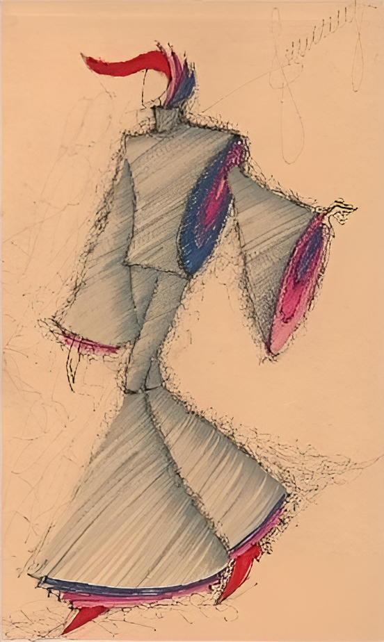DESENHO PARA PERFORMANCE - ROUPAS DE PAPEL DE SÊDA - 1989