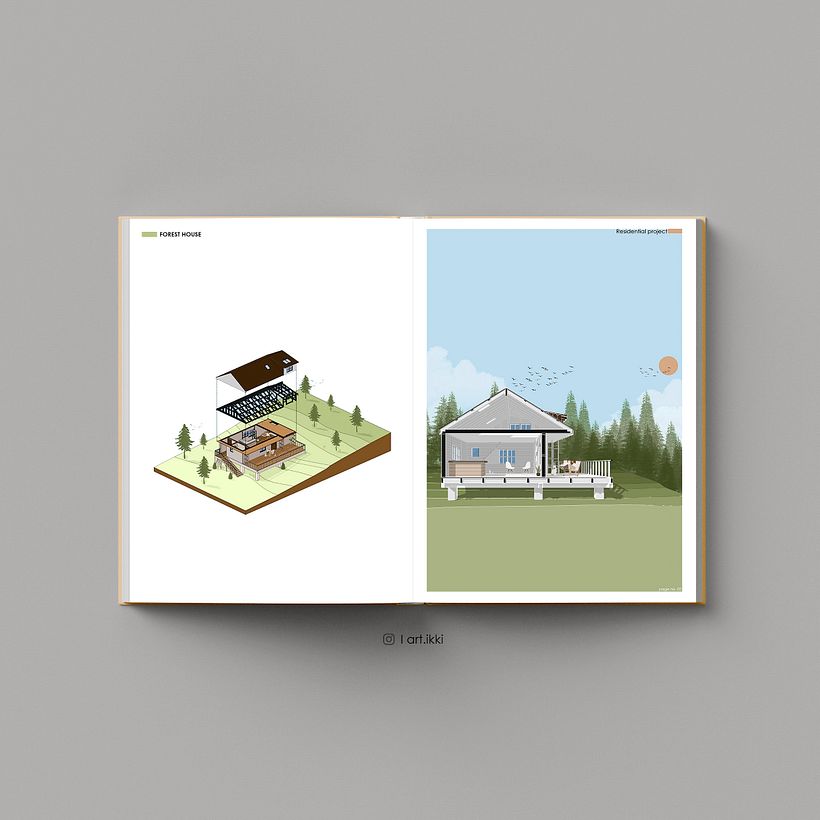 Exploded Axonometric View and 3-D Section- Used SketchUp for creating the 3-D model & Photoshop for rendering & composition