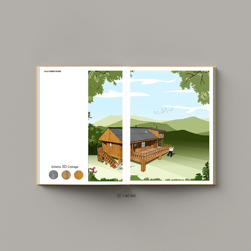 Exterior 3-D Collage- Used SketchUp for creating the 3-D model & Photoshop for rendering & composition.