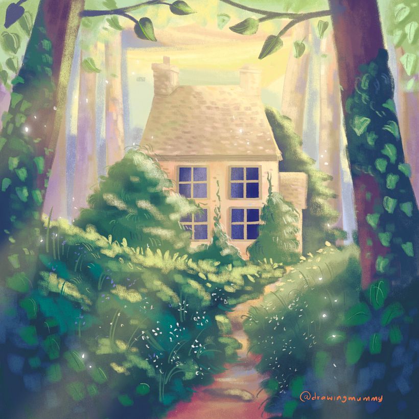 A lonely cottage in the middle of the forest