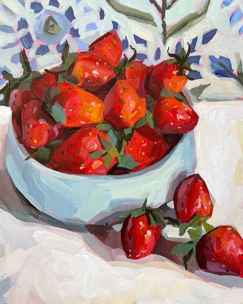 "Berry Sweet" 8" x 10" acrylic on canvas