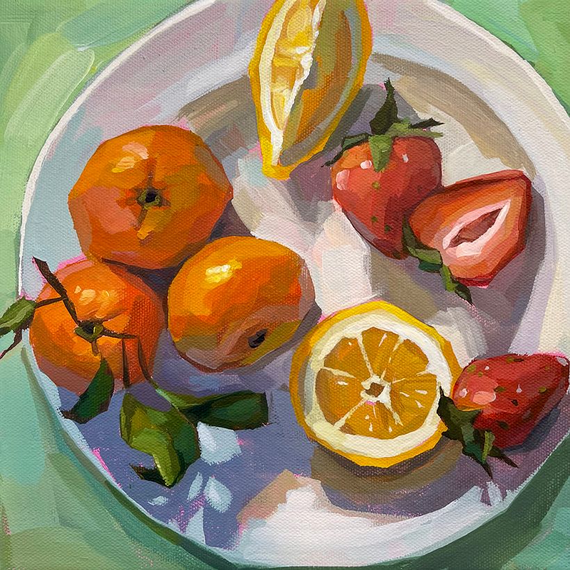 "Juicy Fruit" 10" x 10" acrylic on canvas