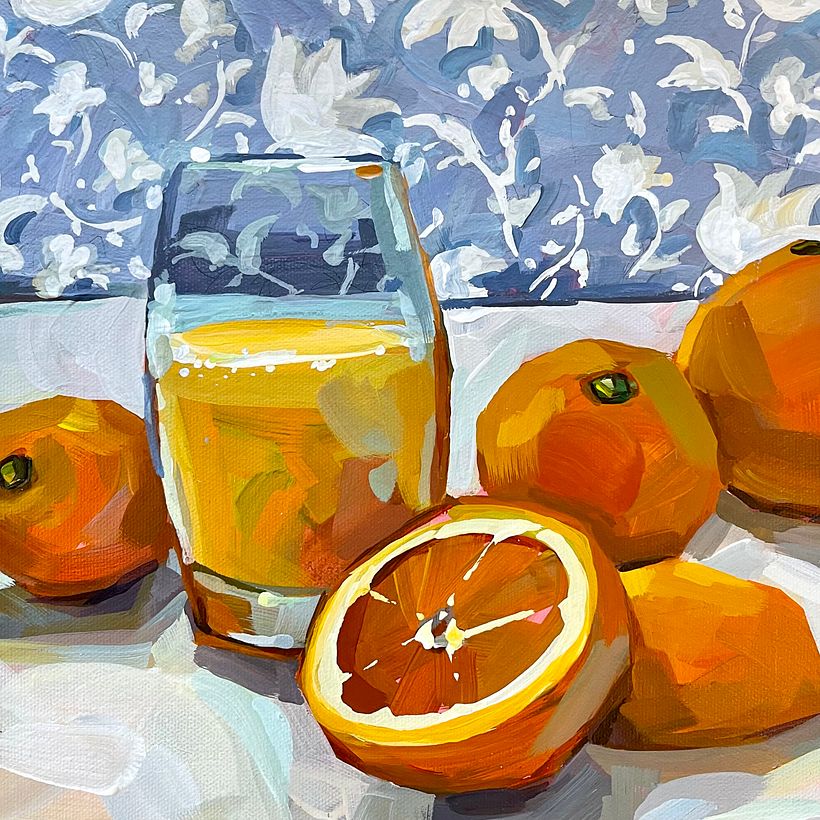"Citrus Breakfast" 10" x 10" acrylic on canvas