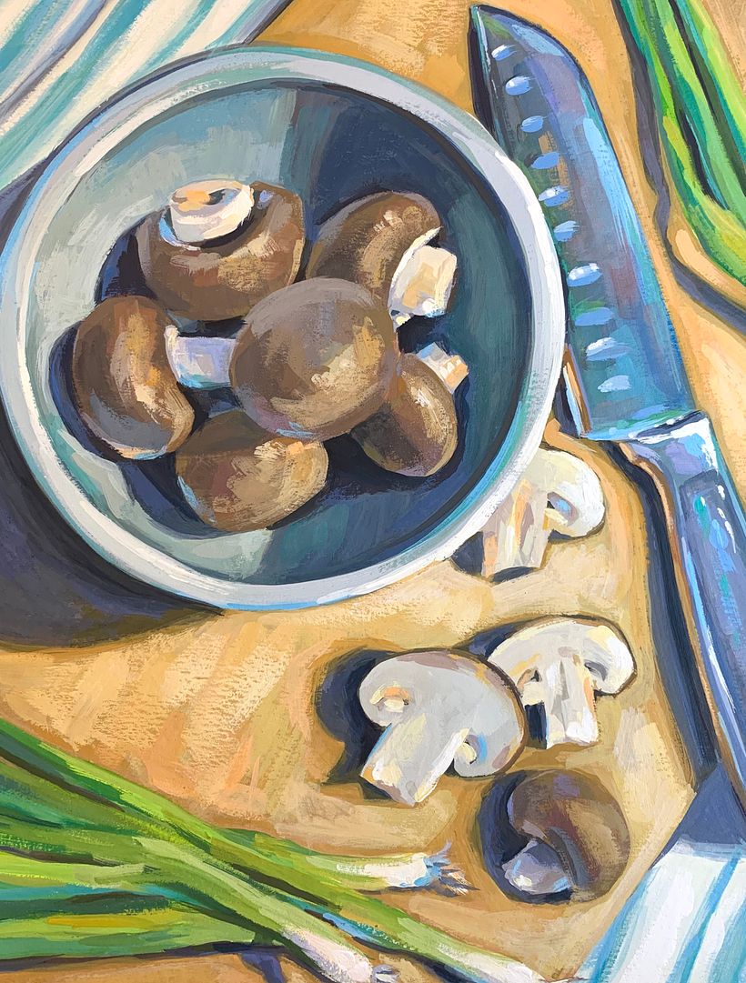 Isso foi para um desafio de pintura... definitivamente uma paleta diferente da que costumo usar, mas é divertido experimentar!