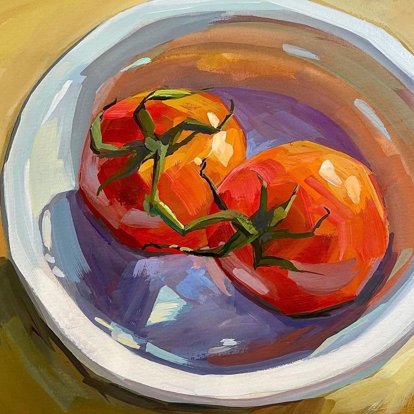 Esta é uma das minhas pinturas favoritas! Fiquei muito feliz com o resultado dos reflexos na tigela :)