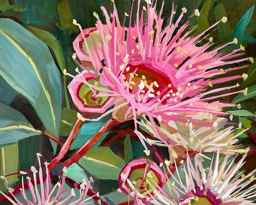 Pintei isso por impulso! Adoro a flora australiana, então queria experimentar essas flores de goma.