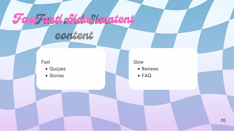 For the first few months these are the main type of content we are going to be focused on.