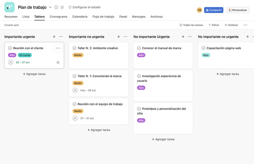 Tablero kanban