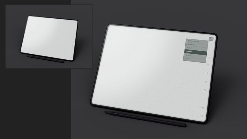 Blank canvas with menu