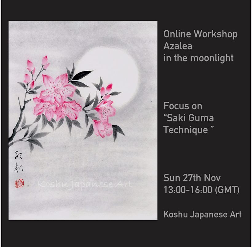  "Azalea in the moonlight"  Contact : koshujapaneseart@gmail.com