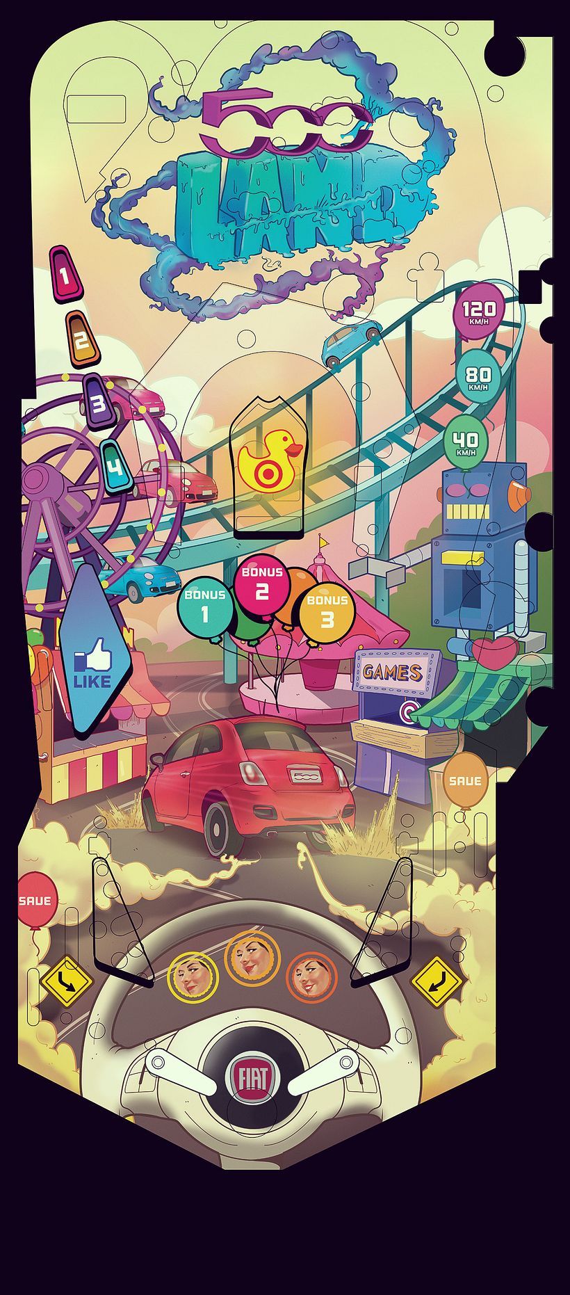 FIAT500 - Illustration with application cuts 