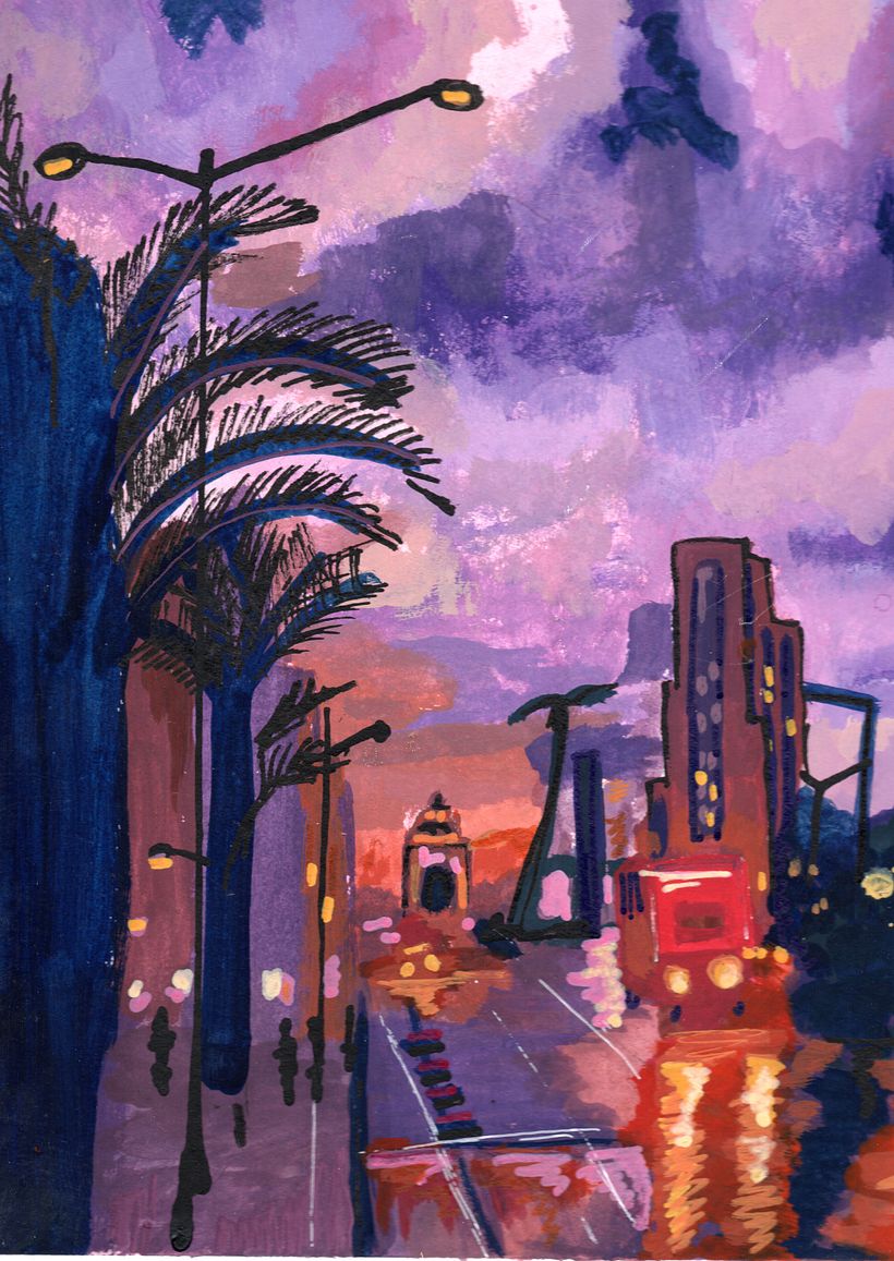Mi proyecto del curso: Pintura de paisajes urbanos con gouache 1