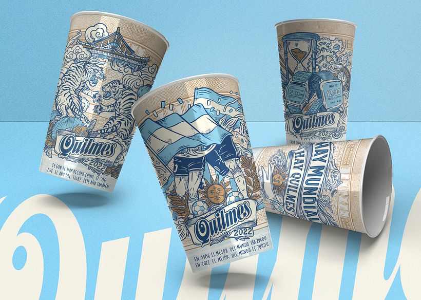 Diseño e ilustración para cerveza Quilmes / Edición mundial Qatar 2022 🍺🇦🇷 10