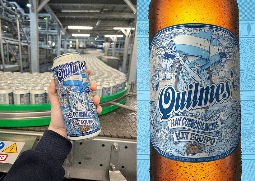Diseño e ilustración para cerveza Quilmes / Edición mundial Qatar 2022 🍺🇦🇷 12