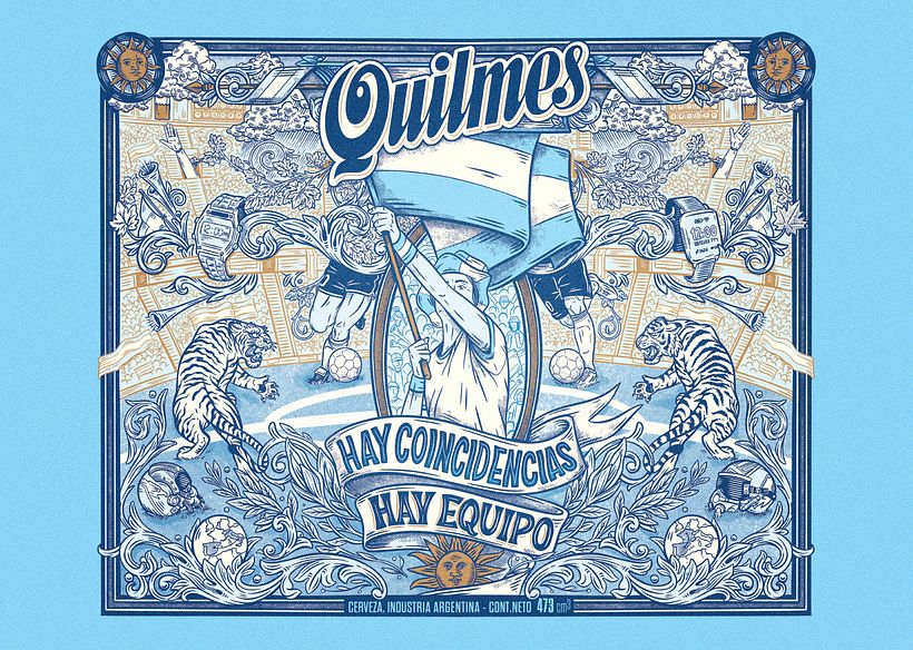 Diseño e ilustración para cerveza Quilmes / Edición mundial Qatar 2022 🍺🇦🇷 5