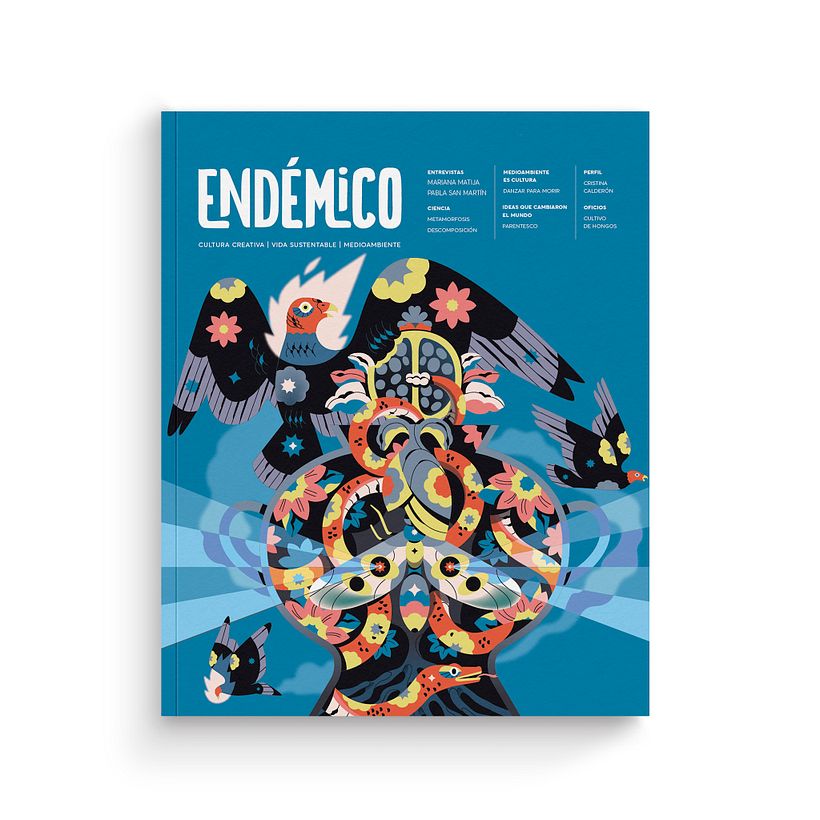 La Revista chilena ENDÉMICO me encargó realizar la portada para su nuevo número con el tema "vida y muerte"