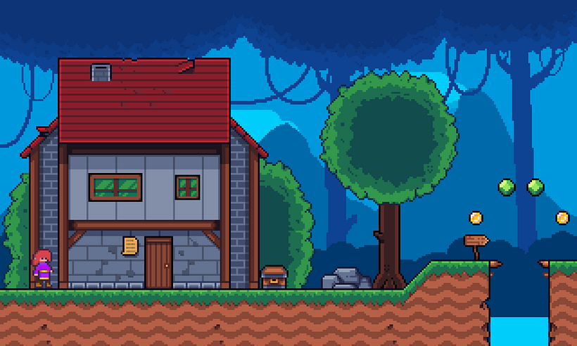 Mi proyecto del curso: Creación de escenarios pixel art para videojuegos :] 4