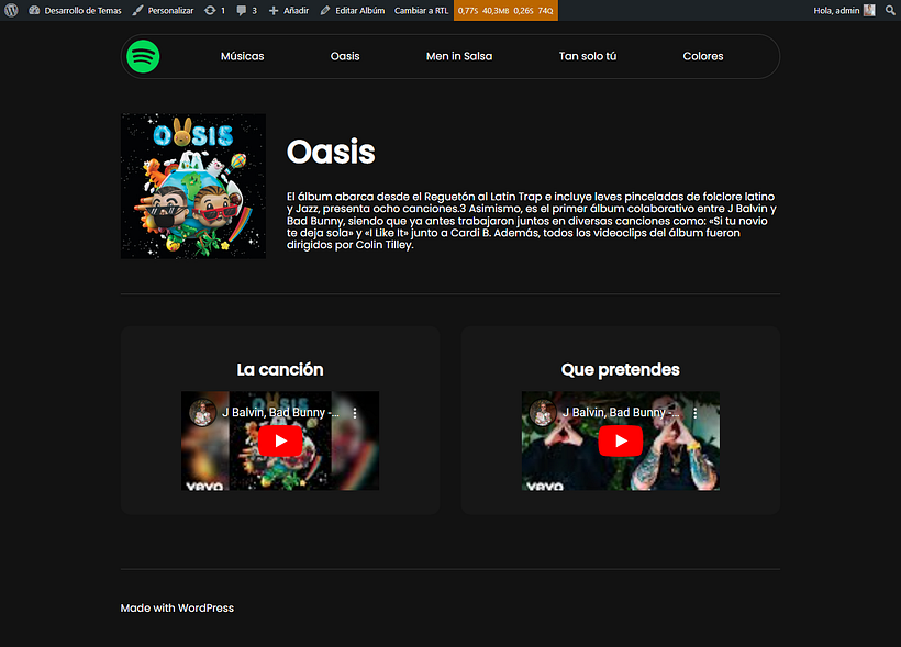 Spotify WordPress - Informatyka