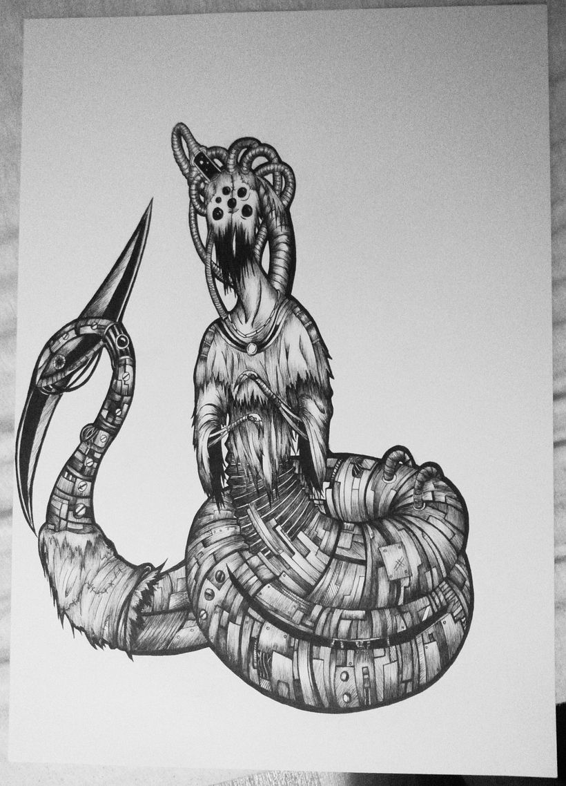 I love to draw spooky stuff. Not the best photo..