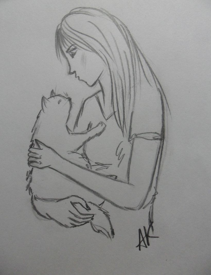 Girl with cat 1