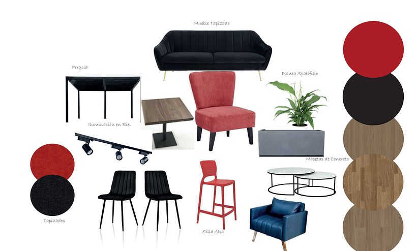 MoodBoard de Materiales - Mobiliario - Texturas