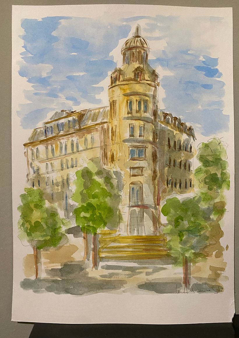 Mi proyecto del curso: Dibujo arquitectónico con acuarela y tinta 4