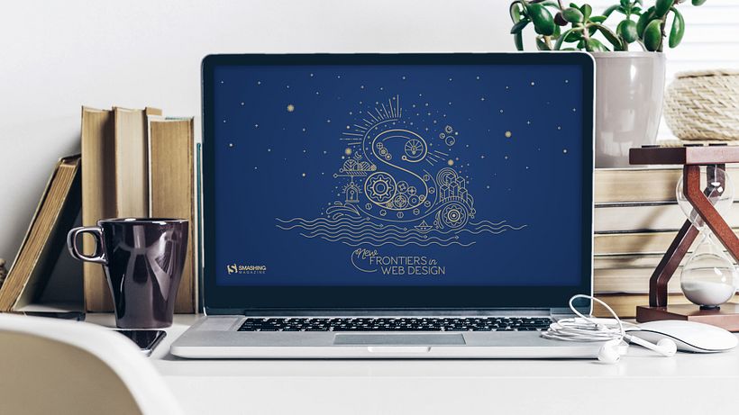 Desktop wallpaper for the promotion of Smashing Book 6
